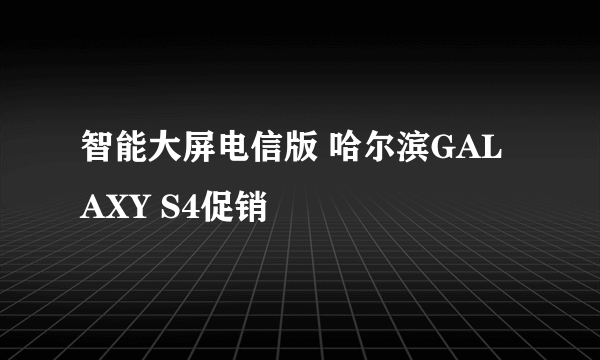 智能大屏电信版 哈尔滨GALAXY S4促销