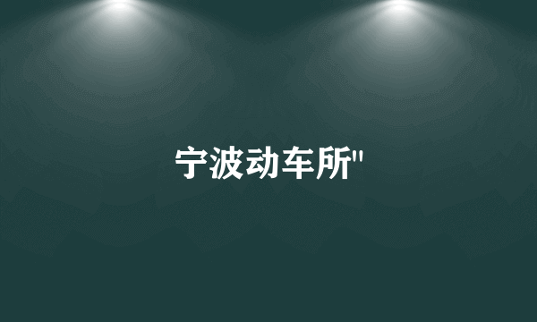 宁波动车所