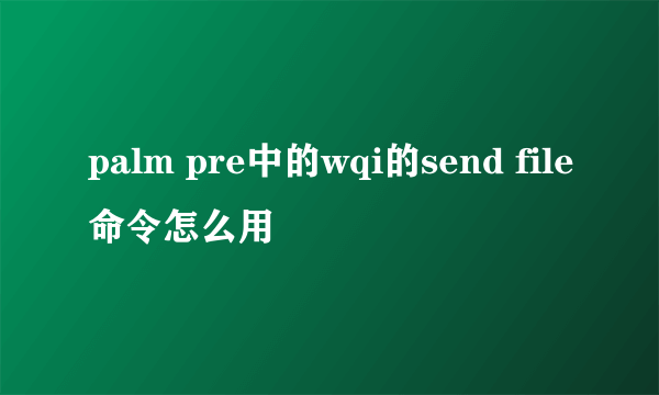 palm pre中的wqi的send file命令怎么用