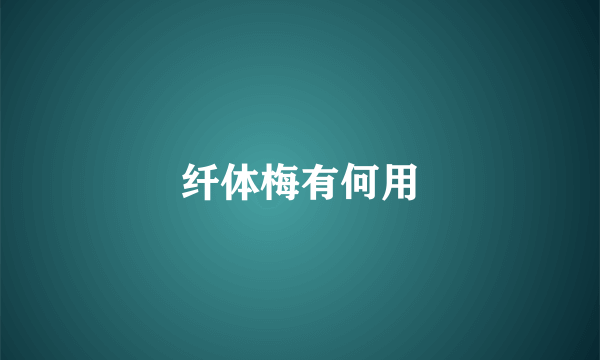 纤体梅有何用