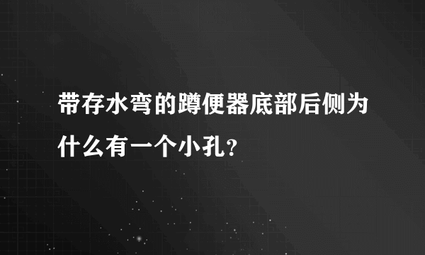 带存水弯的蹲便器底部后侧为什么有一个小孔？