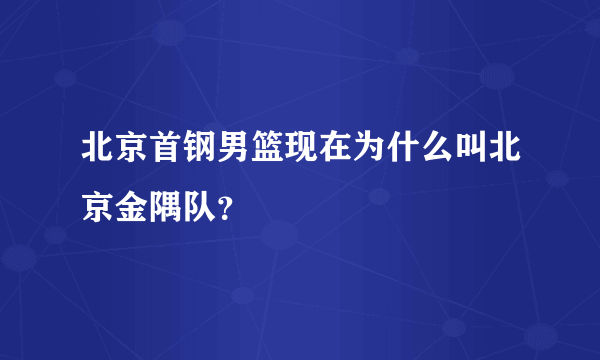 北京首钢男篮现在为什么叫北京金隅队？