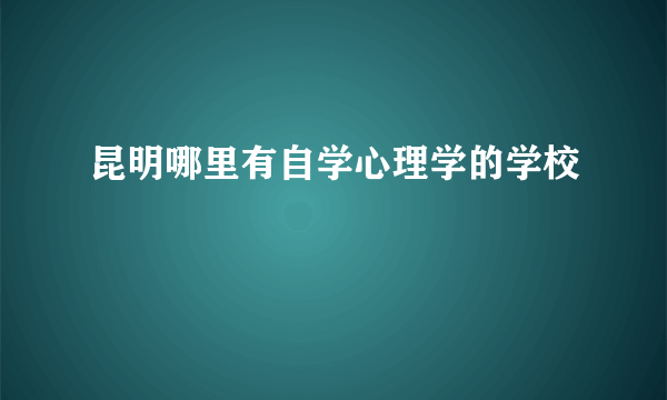 昆明哪里有自学心理学的学校