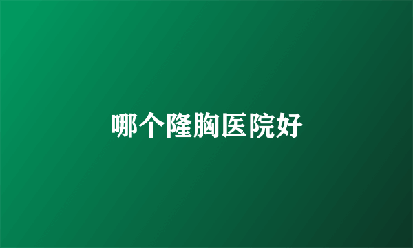 哪个隆胸医院好