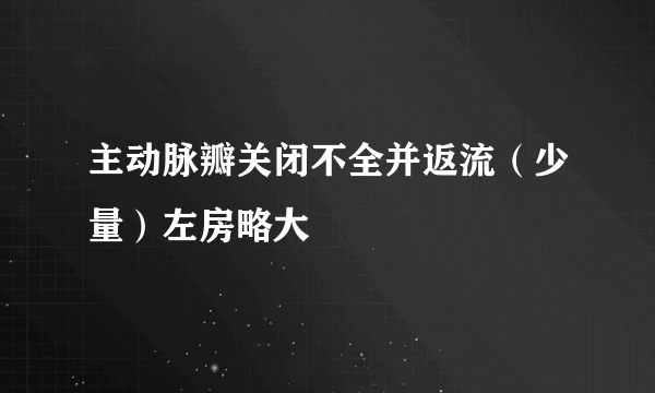 主动脉瓣关闭不全并返流（少量）左房略大