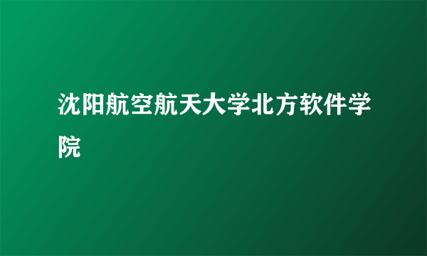 沈阳航空航天大学北方软件学院