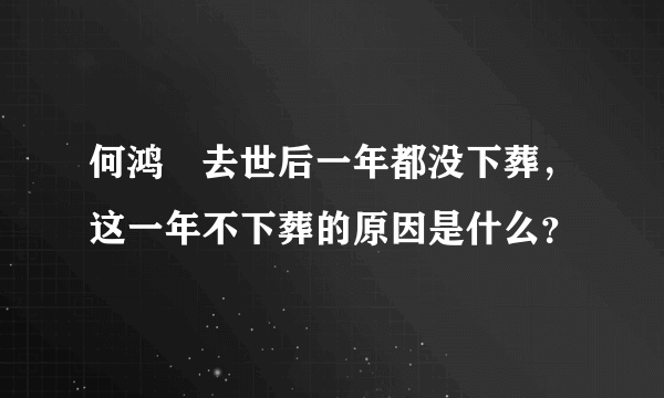 何鸿燊去世后一年都没下葬，这一年不下葬的原因是什么？