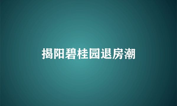 揭阳碧桂园退房潮