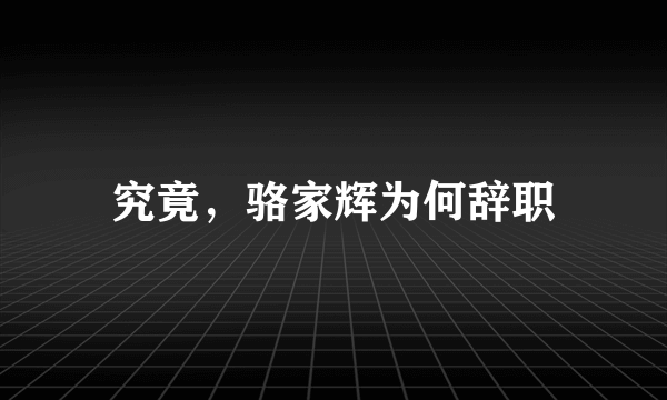 究竟，骆家辉为何辞职