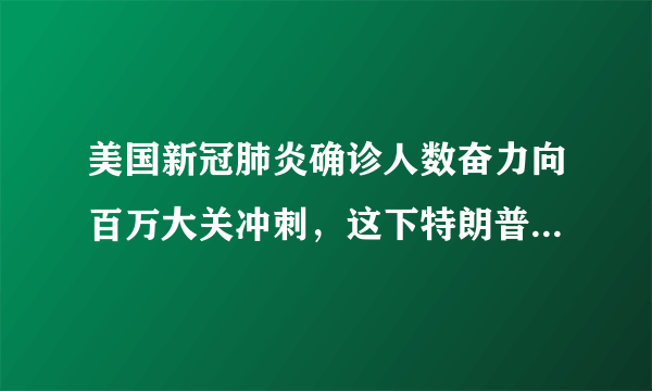 美国新冠肺炎确诊人数奋力向百万大关冲刺，这下特朗普输惨了，这是为什么？