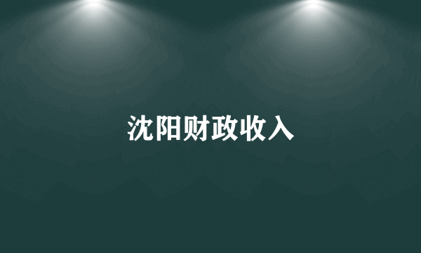 沈阳财政收入