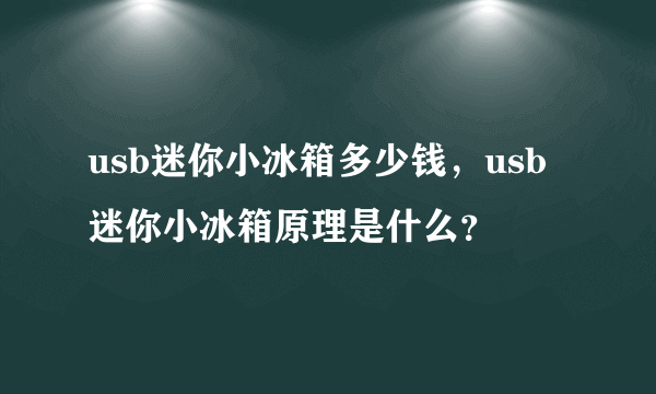 usb迷你小冰箱多少钱，usb迷你小冰箱原理是什么？