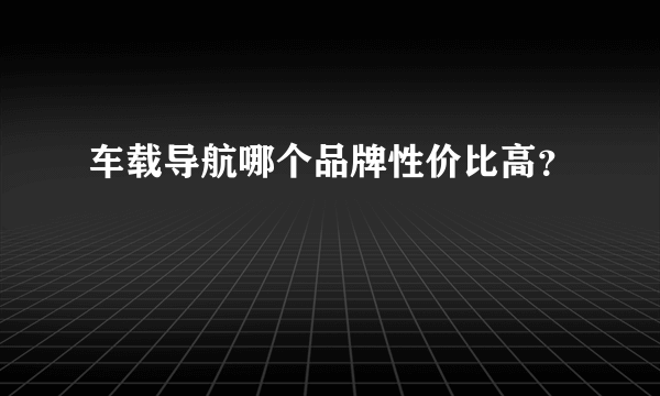 车载导航哪个品牌性价比高？