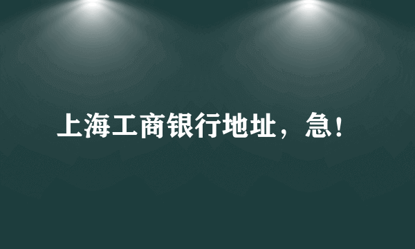 上海工商银行地址，急！