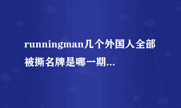 runningman几个外国人全部被撕名牌是哪一期，求解？
