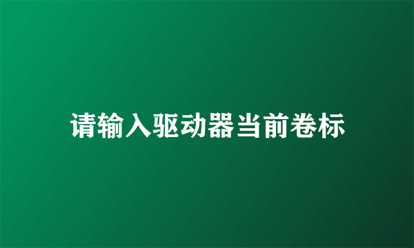 请输入驱动器当前卷标