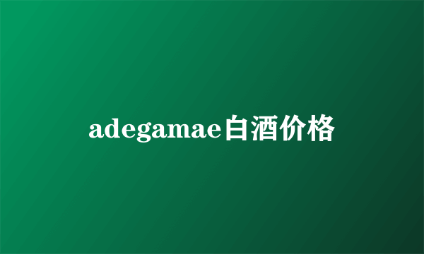 adegamae白酒价格