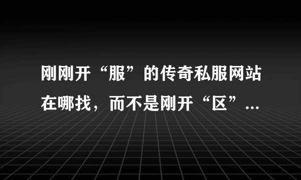 刚刚开“服”的传奇私服网站在哪找，而不是刚开“区”的。急！！！