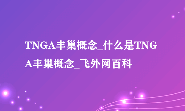 TNGA丰巢概念_什么是TNGA丰巢概念_飞外网百科