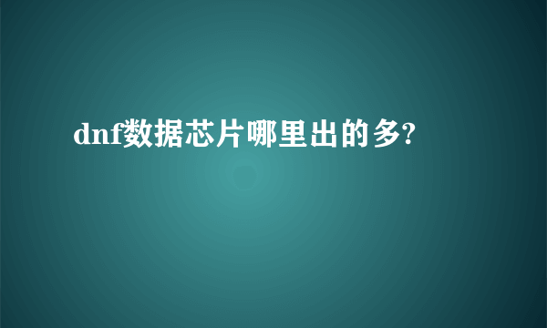 dnf数据芯片哪里出的多?