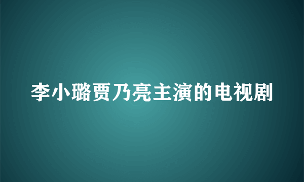 李小璐贾乃亮主演的电视剧