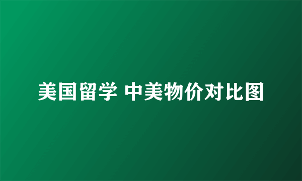 美国留学 中美物价对比图
