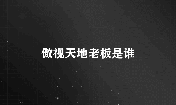 傲视天地老板是谁