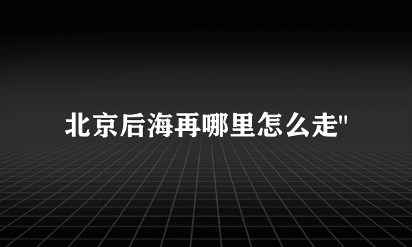 北京后海再哪里怎么走