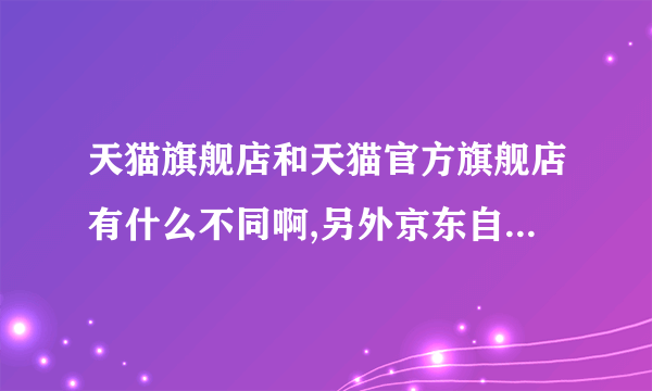 天猫旗舰店和天猫官方旗舰店有什么不同啊,另外京东自营有什么不同啊,哪一个有保障啊。