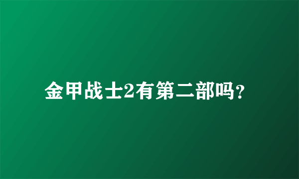 金甲战士2有第二部吗？