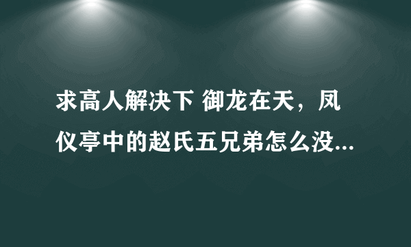 求高人解决下 御龙在天，凤仪亭中的赵氏五兄弟怎么没有赵明呢？