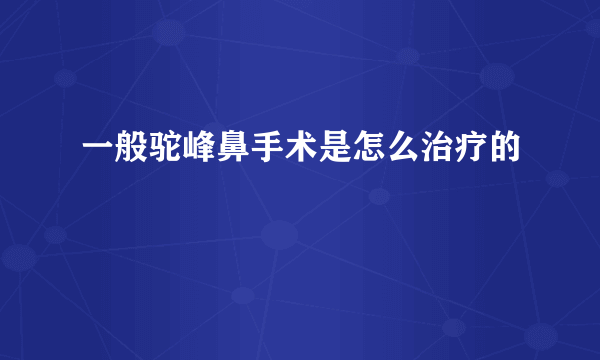 一般驼峰鼻手术是怎么治疗的