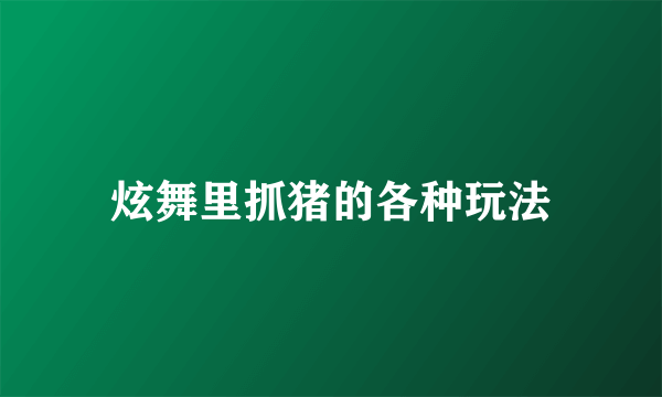 炫舞里抓猪的各种玩法