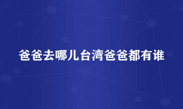 爸爸去哪儿台湾爸爸都有谁