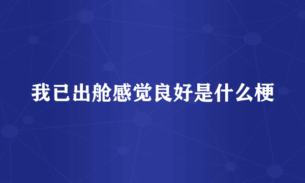 我已出舱感觉良好是什么梗