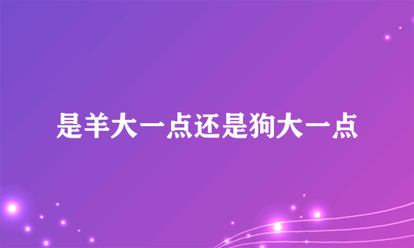 是羊大一点还是狗大一点
