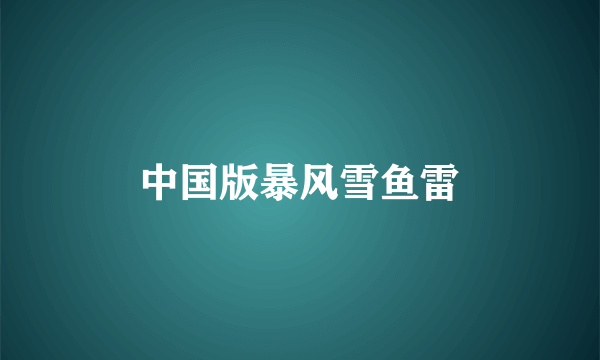 中国版暴风雪鱼雷