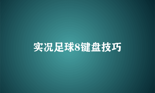 实况足球8键盘技巧