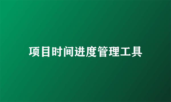 项目时间进度管理工具