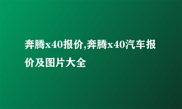 奔腾x40报价,奔腾x40汽车报价及图片大全