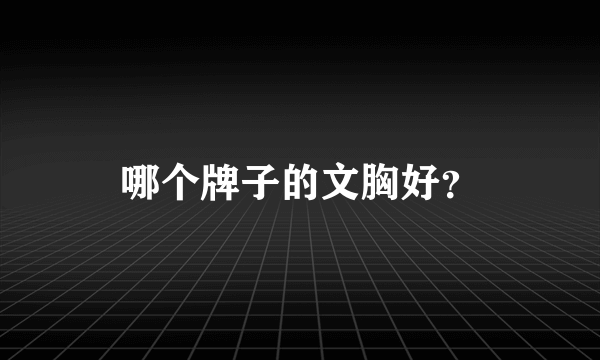 哪个牌子的文胸好？