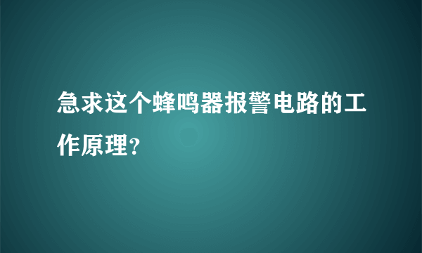 急求这个蜂鸣器报警电路的工作原理？