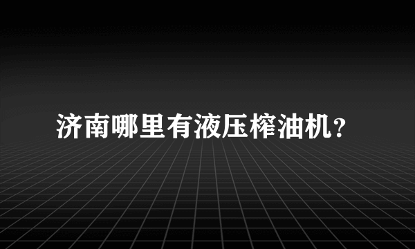 济南哪里有液压榨油机？