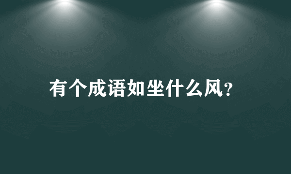 有个成语如坐什么风？