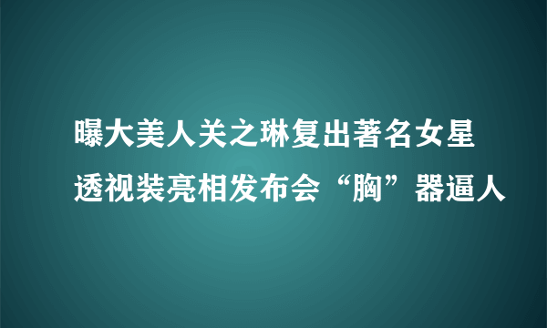 曝大美人关之琳复出著名女星透视装亮相发布会“胸”器逼人