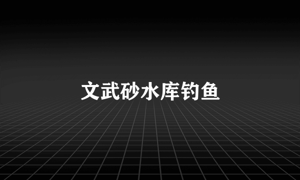 文武砂水库钓鱼