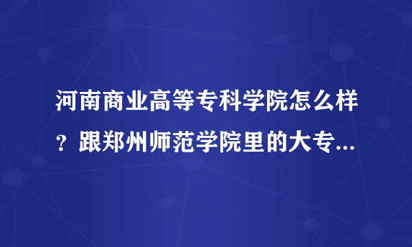 河南商业高等专科学院怎么样？跟郑州师范学院里的大专比较呢？