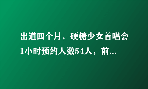 出道四个月，硬糖少女首唱会1小时预约人数54人，前途令人堪忧
