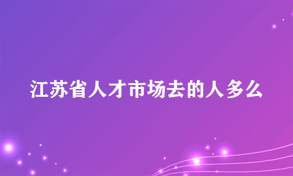 江苏省人才市场去的人多么