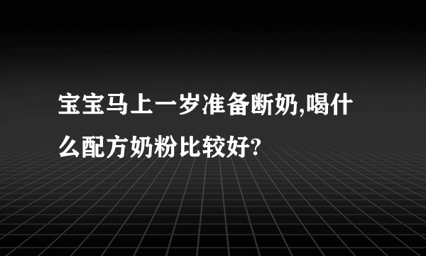 宝宝马上一岁准备断奶,喝什么配方奶粉比较好?